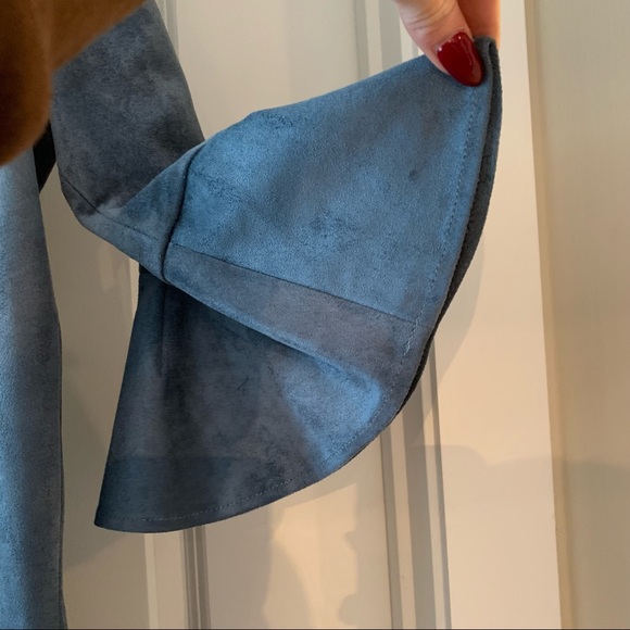 💞3 for $50💞BCBGMAXAZRIA Faux Suede Dress Blue size M - Picture 10 of 11